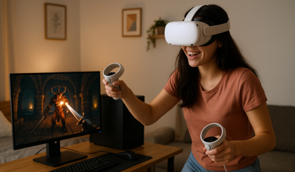 原來 PC 也可以玩 VR 遊戲 ？VR 眼鏡連接電腦讓遊戲體驗翻倍！