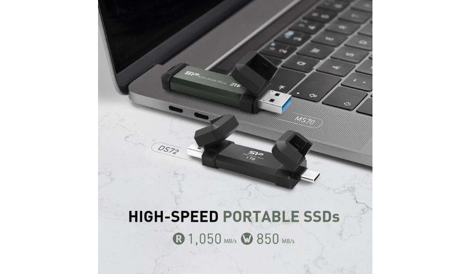 Silicon Power packt mächtige Leistung in die ultra-kompakten DS72 und MS70 tragbaren SSDs.