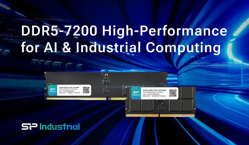 SP Industrial presenta le memorie CSODIMM e CUDIMM DDR5-7200 da 64GB ad alta velocità per l’AI e il computing industriale