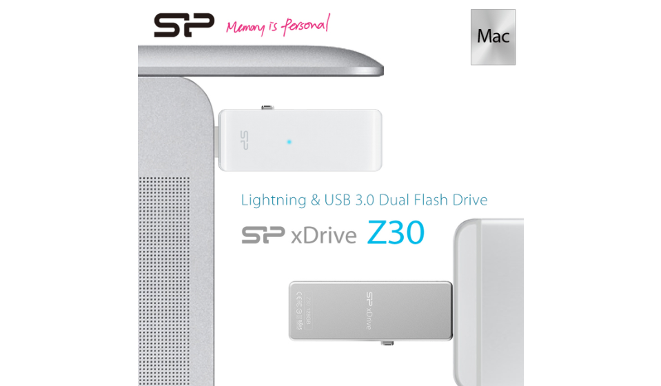 SP廣穎電通推出蘋果專用Lightning雙用隨身碟－SP xDrive Z30 擴充零時差 分享零距離