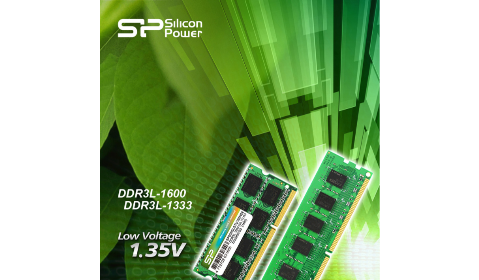 SP廣穎電通推出「高效節能DDR3低電壓」記憶體模組