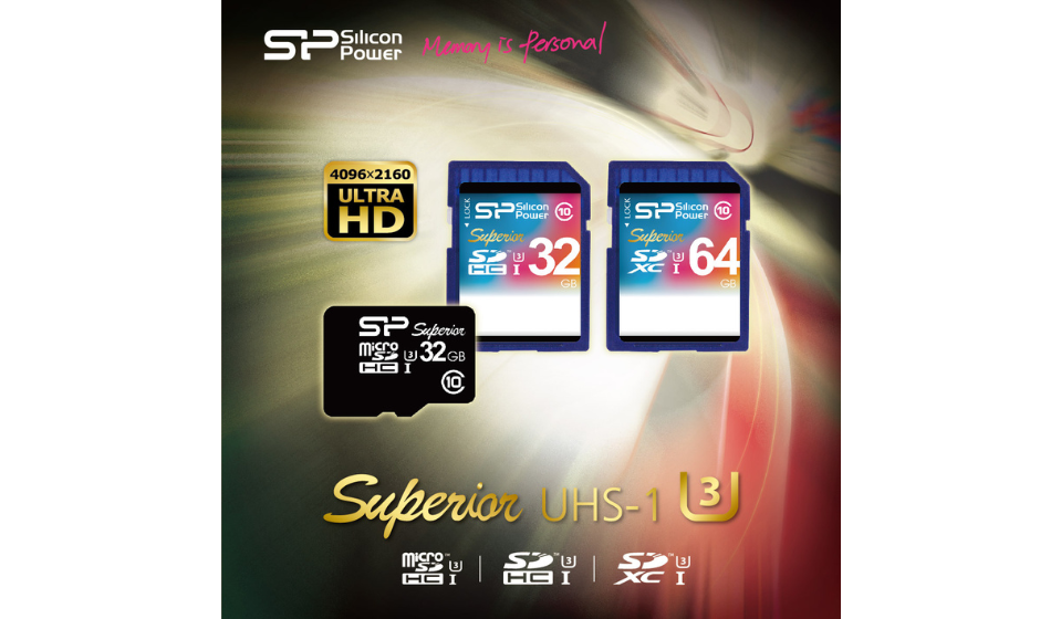 SP廣穎電通全新U3系列記憶卡- 滿足您4K高畫質影音需求