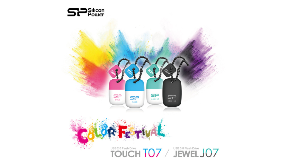 SP廣穎電通推出Touch T07 & Jewel J07超迷你防掉蓋隨身碟 - 繽紛活力 玩轉奔放魅力